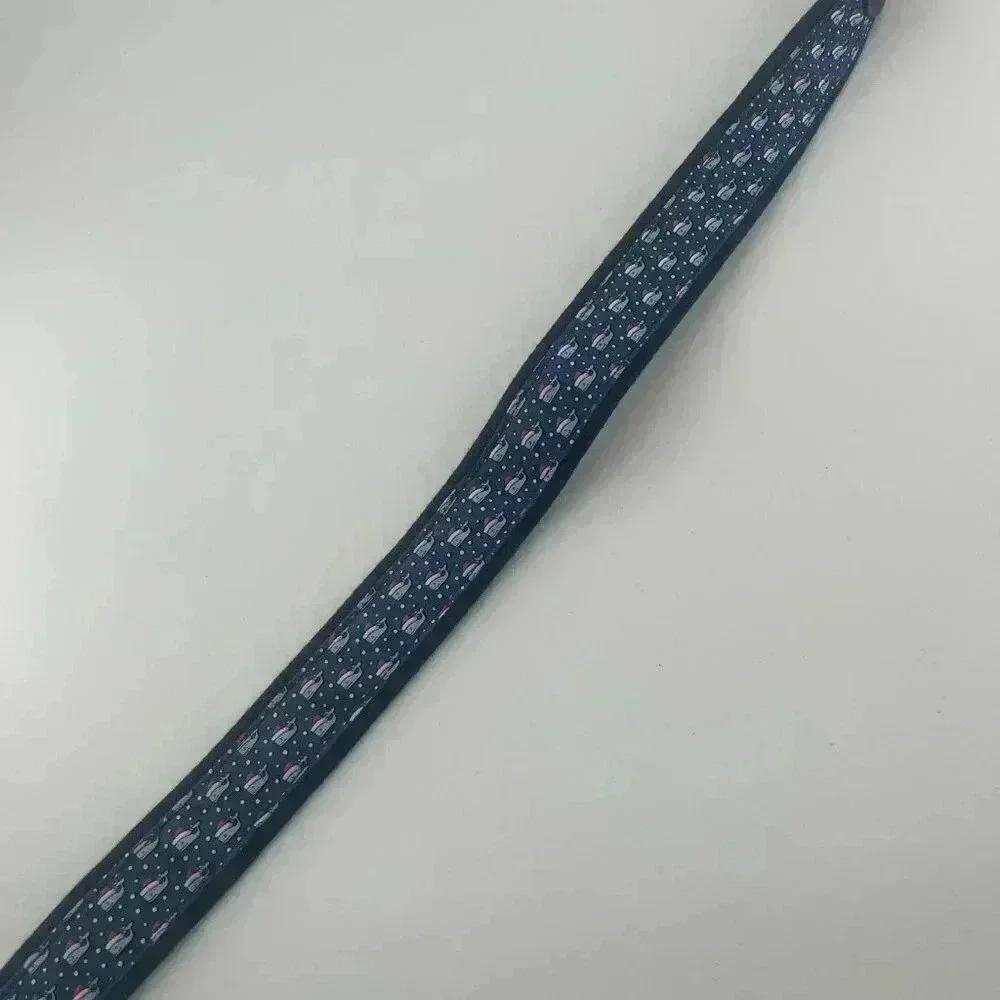 Vineyard Vines canvas/leather Santa whale belt